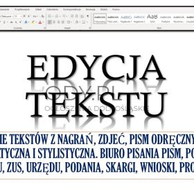 Usługi przepisania tekstu Wordzie, tel. 504-746-203, skład, edycja, sprawdzenie