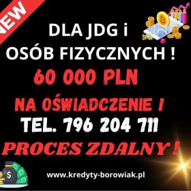 KREDYT DLA FIRM I OSÓB FIZYCZNYCH NA OŚWIADCZENIE DO 60 OOO PLN ‼︎