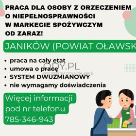 Praca dla os. z orzecz., Dino Polska S.A., Janików (pow. Oławski)