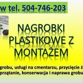 Nagrobek plastikowy. Cmentarz Wrocław, cena, tel. 504-746-203, pomnik z tworzywa 