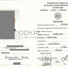 Oferuję dyplomy, maturę, magistra i inżyniera