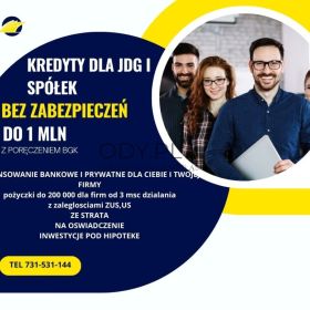 SZYBKIE KREDYTY DLA JDG I SPÓLEK ORAZ OSOB SKUTECZNIE