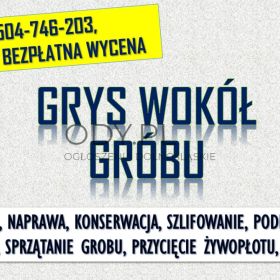 Żwirek wokół grobu na cmentarzu tel. 504-746-203, Wrocław. Kamienie ozdobne.